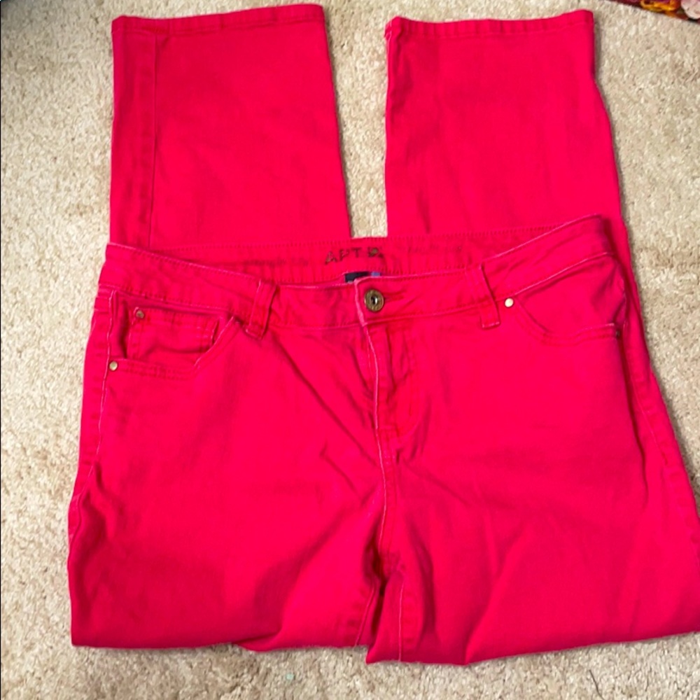 Apt. 9 Pink Denim Cropped Capri Pants